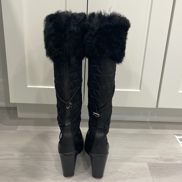 Prada Nylon Wedge Heel Winter Boots - Picture 4 of 15